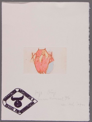 Joseph Beuys - Schamanentrommel (Shaman&#039;s Drum), 1984, color etching with aquatint on wove, stamped