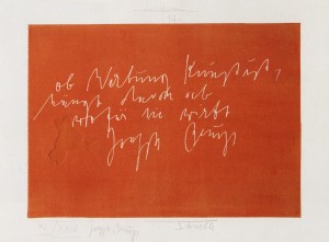 Joseph Beuys - Schwelle (Threshold), 1984, blind etching with plate tone varying from impression to impression on wove