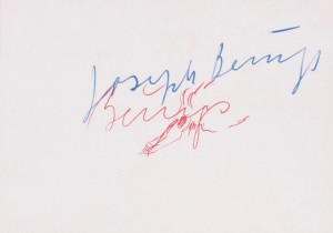 Joseph Beuys - Signatur 1956 (Signature 1956), 1973, offset on cardstock, stamps reproduced