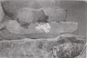 Joseph Beuys - Steinhase (Stone Hare), 1982, color photograph