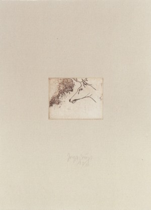 Joseph Beuys - Hirschkopf aus der Suite Tränen (Stag&#039;s Head from Suite Tears), 1985