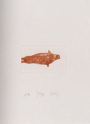 Joseph Beuys - Suite Zirkulationszeit: Meerengel Robbe 2 (Suite Circulation Time: Sea Angel Seal 2), 1982, etching and aquatint on white wove