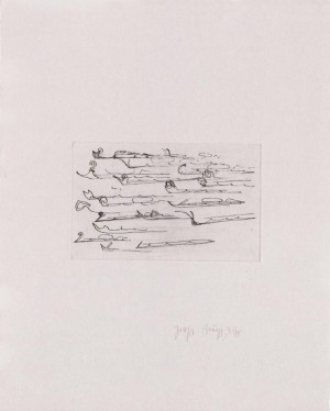 Joseph Beuys - Suite Zirkulationszeit: Urschlitten 2 (Suite Circulation Time: Primeval Sleds 2), 1982, etching and drypoint on white wove