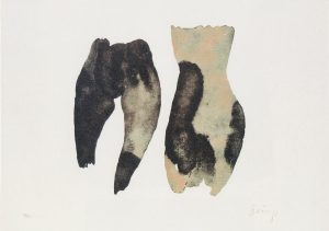 Joseph Beuys - Zwei weibliche Torsi, 1975, color lithograph on wove