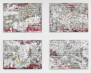 Mark Bradford - Journal Entry#1-4, 2013, mixed media on canvas