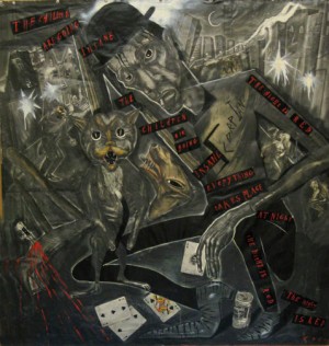 Sue Coe - The Children are Going Insane, 1983, graphite and collage on paper mounted on canvas