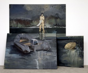 Eric Fischl - The Evacuation of Saigon, 1987, oil on three linen panels