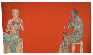 Leon Golub - Mercenaries III, 1980, acrylic on linen