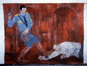 Leon Golub - White Squad V, 1984, acrylic on linen