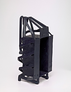 Mark Grotjahn - Untitled (Dark Indigo Blue Rub Mask M11.h), 2011, painted bronze