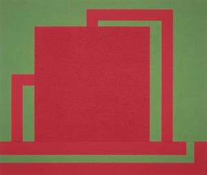 Peter Halley - Red Cell, 1988, acrylic, fluorescent acrylic and Roll-a-Tex on canvas