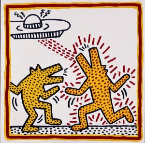 Keith Haring - Untitled, 1982, baked enamel on metal