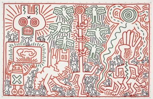 Keith Haring - Untitled, 1983, vinyl paint on vinyl tarpaulin