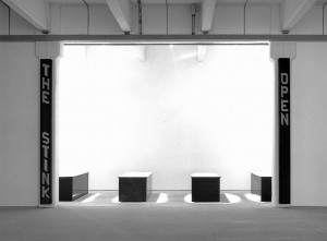 Jenny Holzer - Laments: I was sick from acting normal..., 1989, black granite sarcophagus with electronic LED sign