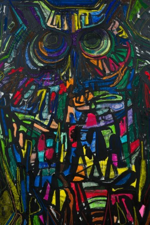 Thomas Houseago - Large Owl (Cosmic Rainbow), 2016-2017