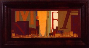 Mark Innerst - The Marketplace, 1990, acrylic on masonite