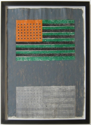 Jasper Johns - Flags, 1968, color lithograph with stamps