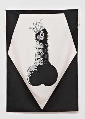 Mike Kelley - Master Dik (from series &quot;Pansy Metal/Clovered Hoof&quot;), 1989, screenprint on silk