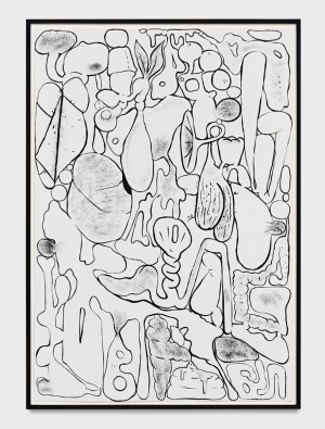 Mike Kelley - Platonic Guts, 1988, acrylic on paper