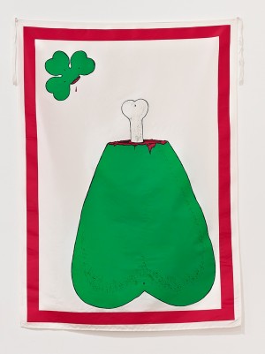 Mike Kelley - Unlucky Clover (from series &quot;Pansy Metal/Clovered Hoof&quot;), 1989, screenprint on silk