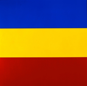 Ellsworth Kelly - Blue Yellow Red IV, 1972, oil on canvas, three joined panels