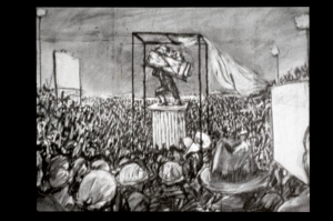 William Kentridge - Monument, 1990, 16mm animated film