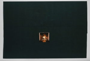 Toba Khedoori - Untitled (Black fireplace), 2006, encaustic, wax, oil paint on paper