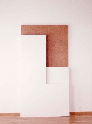 Imi Knoebel - vivitis, 1987, acrylic on plywood and fiberboard in three parts
