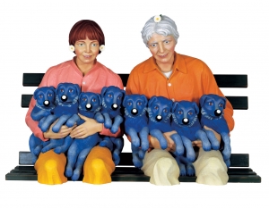 Jeff Koons - String of Puppies, 1988, polychromed wood