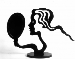 Roy Lichtenstein - Woman with Mirror, 1996, patinated bronze and mirror