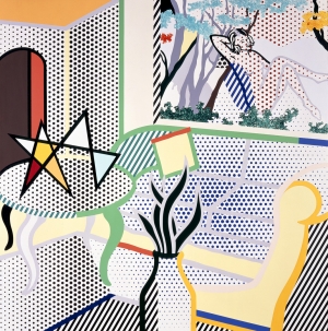 Roy Lichtenstein - Interior with Painting of Bather, 1997, oil and mineral spirits acrylic on canvas