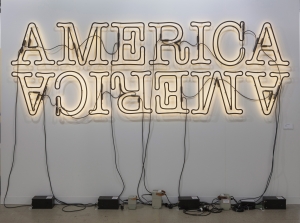 Glenn Ligon - Double America 2, 2014, neon and paint