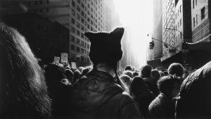 Robert Longo - Untitled (Black Pussy Hat in Women&#039;s March), 2017, charcoal on mounted paper
