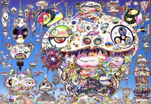 Takashi Murakami - Tan Tan Bo a.k.a Gerotan: Scorched by the Blaze in the Purgatory of Knowledge, 2018, acrylic on canvas mounted on board
