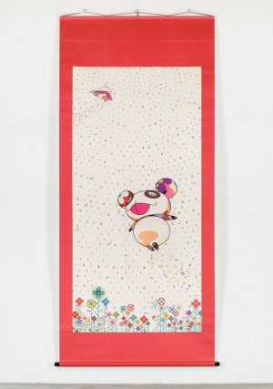 Takashi Murakami - The World of Sphere, 2003, wood, silk, acid dye, foil