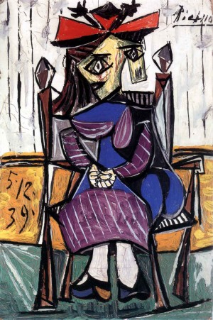 Pablo Picasso - Femme assise, 1939, oil on board