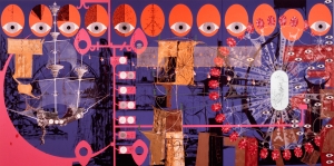 Lari Pittman - Where the Soul Intact Will Shed Its Scabs (8624 A.D.), 1987-88, acrylic on wood panel