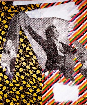 Sigmar Polke - Homme Chantant la Marseillaise, 1989, mixed media on fabric