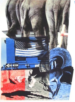 Robert Rauschenberg - Hillary Rodham Clinton Campaign Print, 2000, pigmented inkjet print