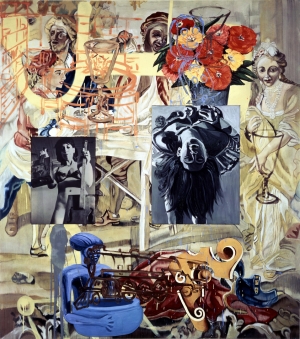 David Salle - False Aire, 1990, oil and acrylic on canvas