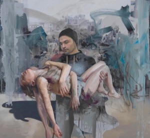 Jenny Saville - Blue Pieta, 2018, oil on canvas