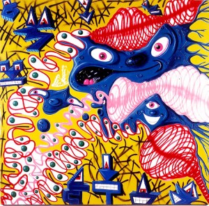 Kenny Scharf - Sexadansa, 1983, oil and spray paint on canvas