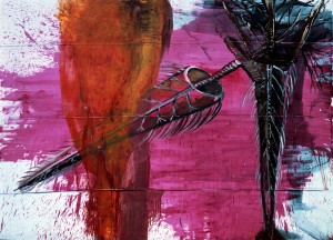 Julian Schnabel - Trachea of the Alder Fly, 1983, fiberglass and oil on tarpaulin