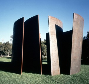 Richard Serra - No Problem, 1995, four conical shaped weatherproof steel plates