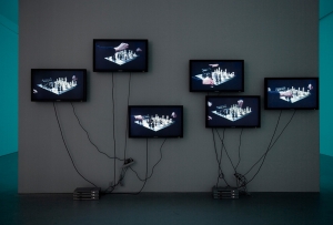 Diana Thater - Blitz, 2008, six DVDs, six DVD players, six video monitors
