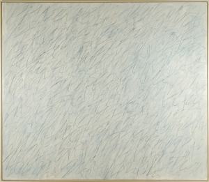 Cy Twombly - Nini&#039;s Painting [Rome], 1971, oil based house paint, wax crayon, and lead pencil on canvas
