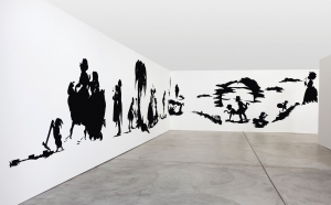 Kara Walker - African&#039;t, 1996, cut paper on wall