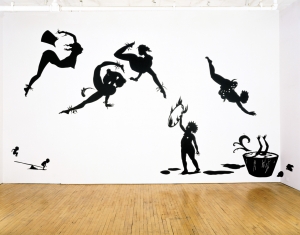 Kara Walker - Danse de la Nubienne Nouveaux, 1998, cut paper on wall