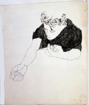 Andy Warhol - The Nation&#039;s Nightmare, 1951, ink on paper