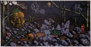 David Wojnarowicz - Late Afternoon in the Forest, 1986, acrylic, spraypaint and collage on muslin